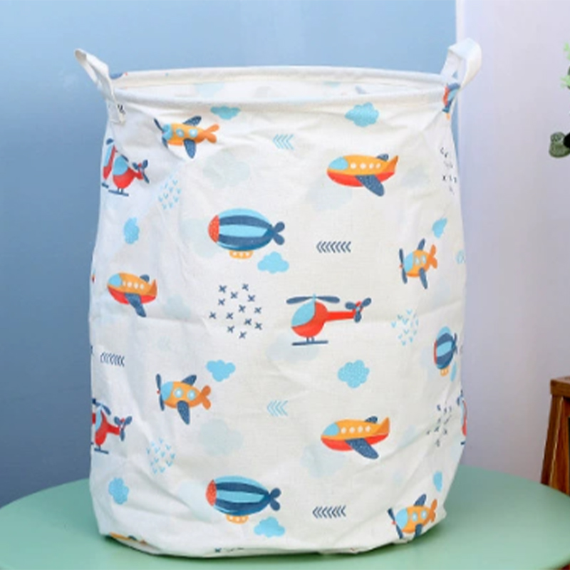 Balde de armazenamento de roupas de fácil cuidado com design de desenho animado infantil