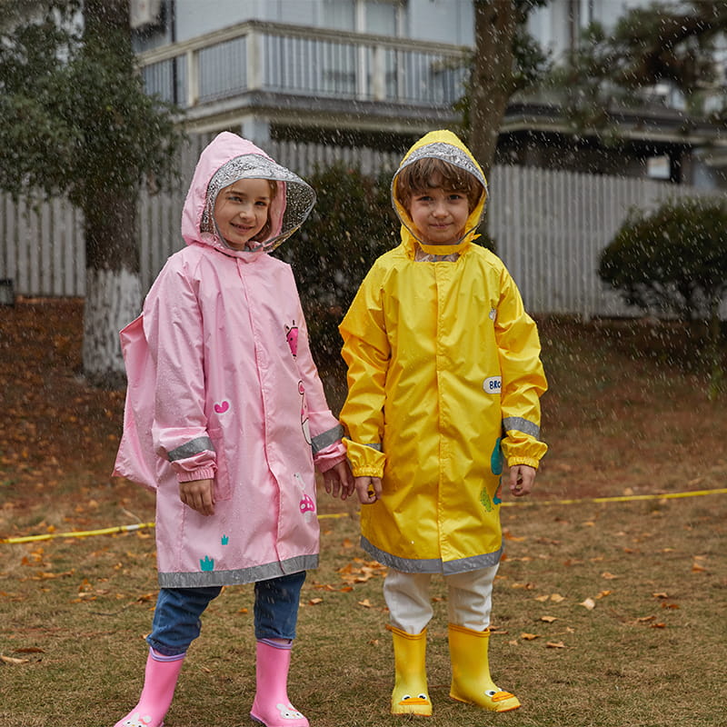 Tipo de segurança 3D com posição de mochila escolar capa de chuva infantil